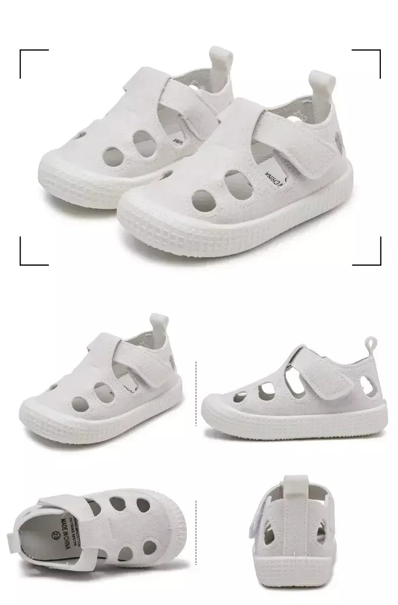 Crianças metade sandálias meninos esportes sapatos casuais recortes oco moda 2024 nova primavera verão crianças meninas sandálias 21-30