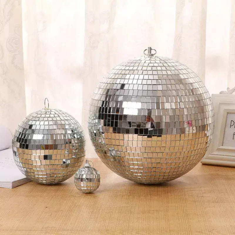 Bola de espelho de discoteca para festa, bola brilhante, luz de palco, bola de vidro rotativa, retrô, reflexiva, ktv, dj, luzes, decoração de natal para casa 2024