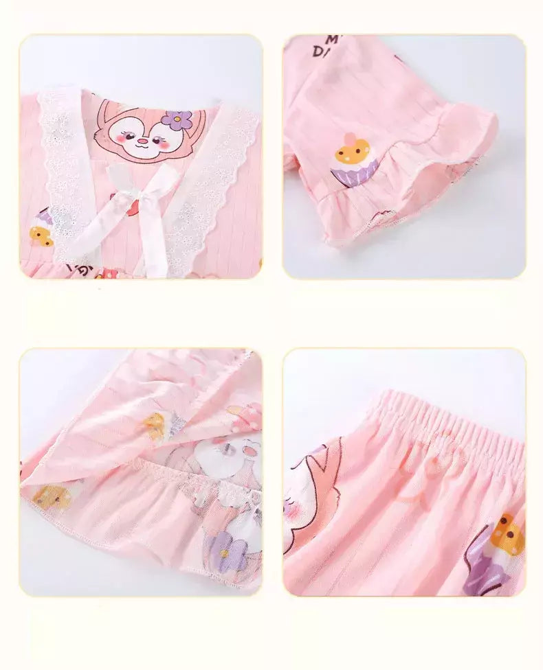 Pijama infantil para desenhos animados, roupas esportivas casuais, roupas para casa, camiseta estampada, kuromi, novo, verão