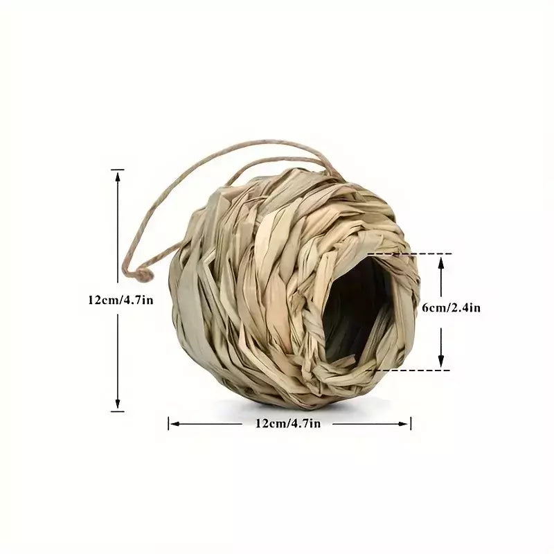 Ninho de pássaros tecido decorativo ao ar livre, Bird Cage Grass Egg Cage, Ninho de papagaio suspenso, Casas para quarto de estimação, Novo, 2024