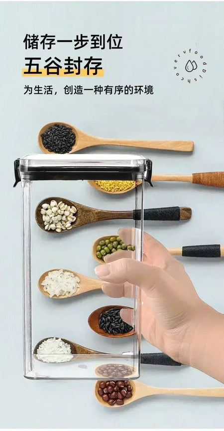 Conjuntos de cozinha empilháveis selados, 460-1800ml, caixa de plástico para armazenamento de alimentos, garrafa multigrãos, frutas secas, chá, recipientes de armazenamento