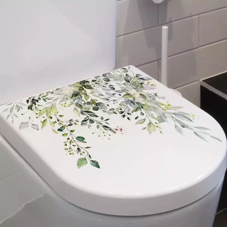 1PCS Plantas Verdes Flores Adesivo De Parede Banheiro WC Decalques Sala de estar Gabinete Casa Decoração Auto-adesivo Mural