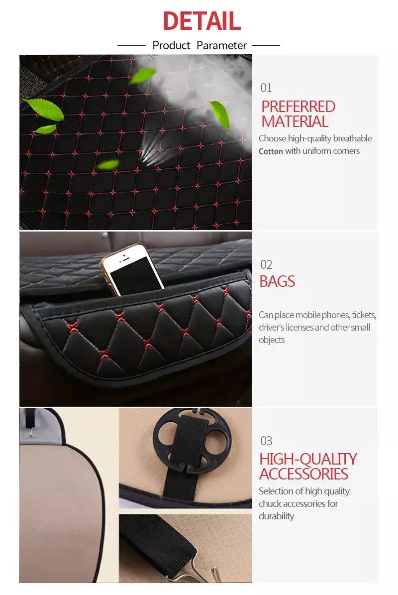 Kcimo 3 pçs algodão e linho conjunto de capa de assento de carro universal capa de assento de carro almofada protetor de assento de carro interior acessórios do carro