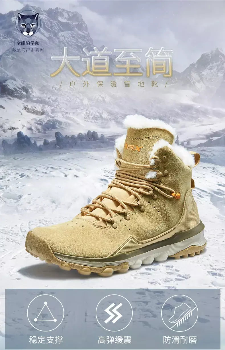 Rax à prova dwaterproof água caminhadas sapatos homens inverno ao ar livre tênis para homens botas de neve de pelúcia montanha botas de neve turismo ao ar livre sapato de corrida