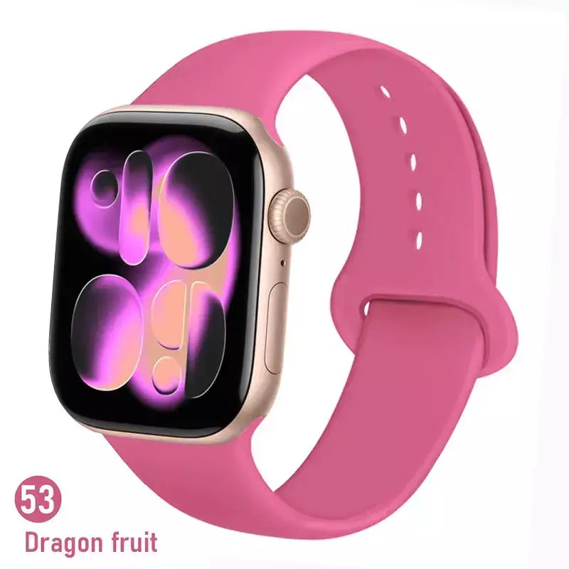 Pulseiras de silicone para apple watch pulseira 44mm 45mm 40 41mm 42-46mm pulseiras esportivas iwatch série 10 11 9 8 7 6 5 4 se ultra 3/2 49mm
