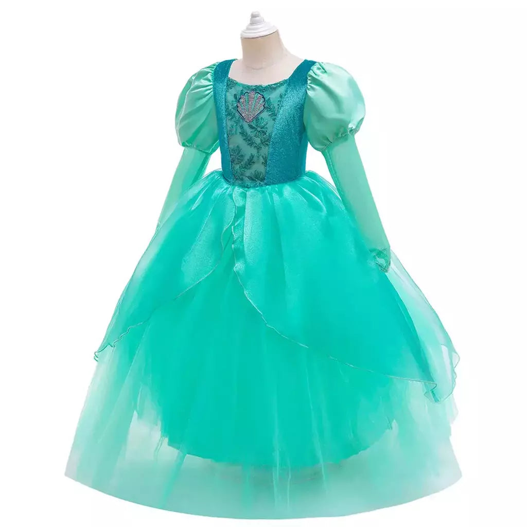 Meninas escala roxa princesa sereia ariel cosplay vestido de halloween vestido de festa de aniversário meninas verão praia vestido de férias