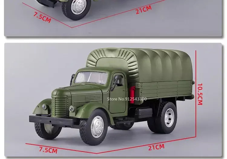 1:24 ca10 caminhão vintage modelo de carro blindado brinquedo liga diecast militar transportadora veículos modelos som luz crianças presentes