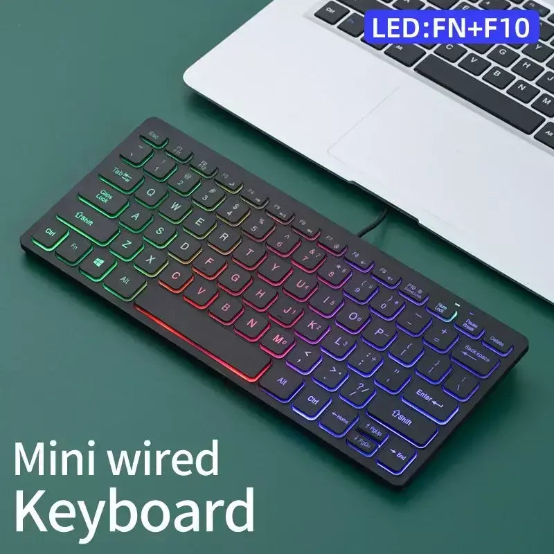 Mini teclado com fio APAYADO K1000 – Design portátil compacto, plug-and-play, ideal para laptops/computadors, resistente a derramamentos