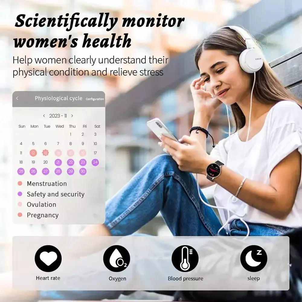 Xiaomi chamada relógio inteligente feminino mostrador personalizado relógios de aço masculino esportes rastreador fitness freqüência cardíaca smartwatch para android