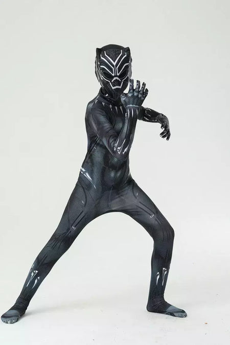 Anime super-herói preto crianças pantera dos homens meninos adultos macacões crianças pantera cosplay traje de halloween bodysuits vestir-se novo