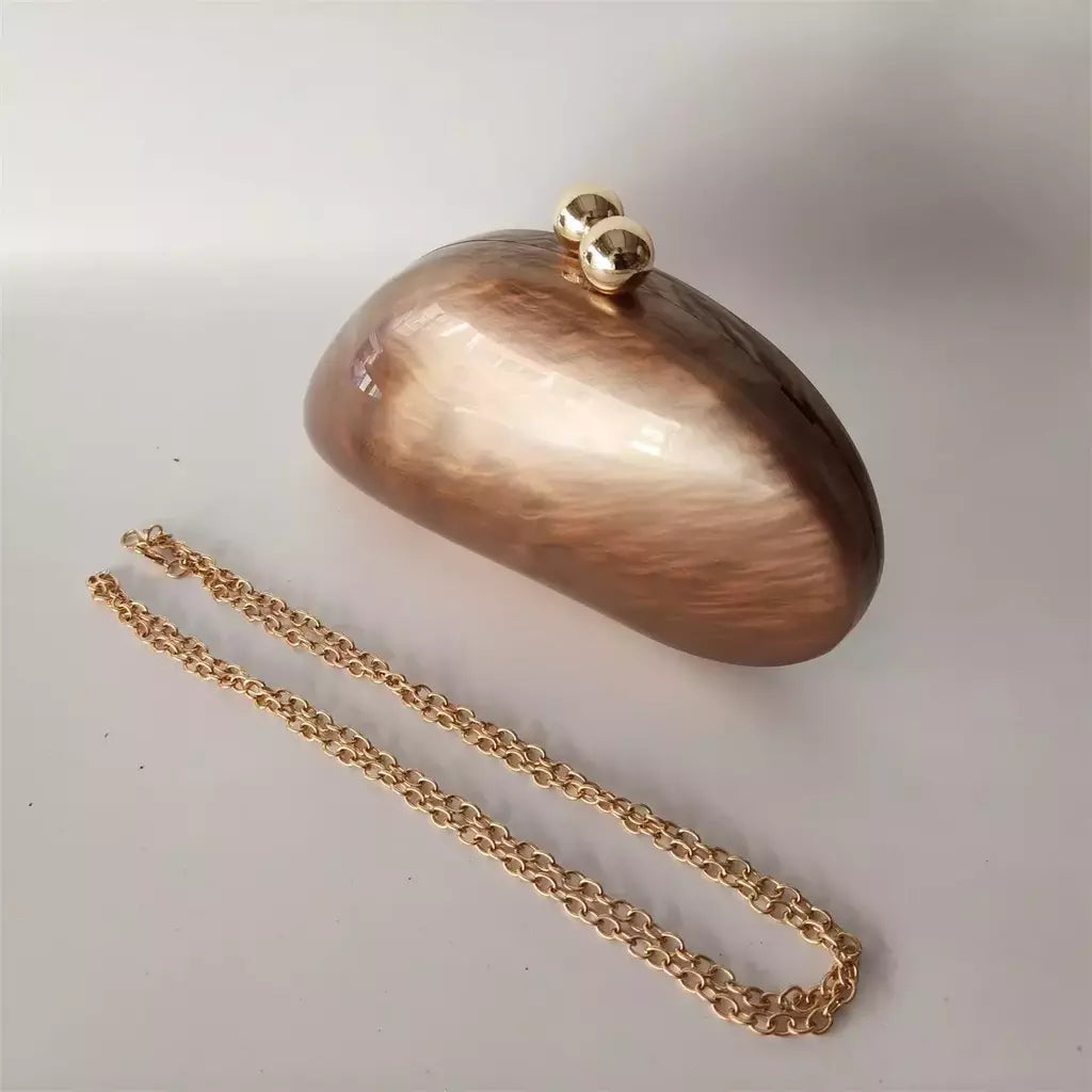 Oval Irregular Pérola Acrílico Box Evening Bag, Senhoras Designer De Luxo Bolsas, Festa De Casamento, Handmade Bolsas, Branco, Novo