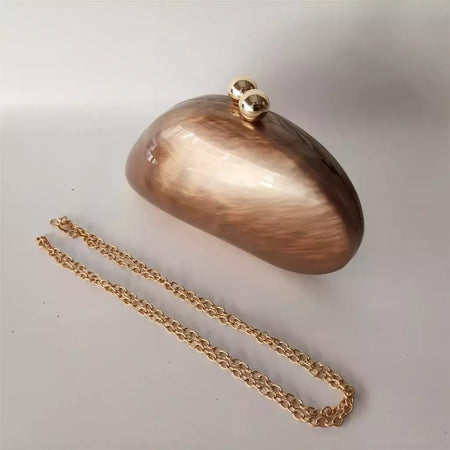 Oval Irregular Pérola Acrílico Box Evening Bag, Senhoras Designer De Luxo Bolsas, Festa De Casamento, Handmade Bolsas, Branco, Novo