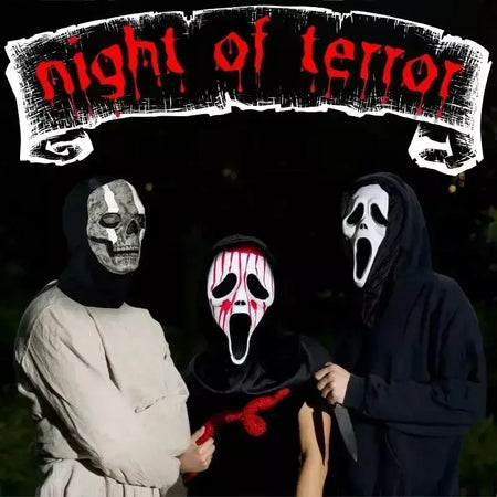Látex grito ghostface máscara horror cabeça cheia máscara brincadeira cosplay traje filme assustador ghostface adereços decoração de casa fontes de festa