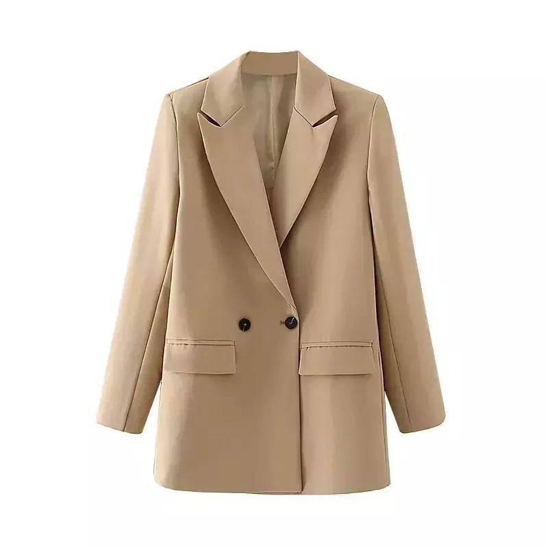TRAF-Blazer feminino de escritório, preto, bege, cáqui, azul, verde, cinza, casaco de moda, blazers femininos, jaqueta, casacos, 2024
