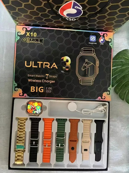 7 + 1 relógio inteligente x10 ultra 3 relógio esportivo para homens mulheres bluetooth chamada telefônica smartwatch diy enfrenta à prova dwaterproof água pulseira inteligente