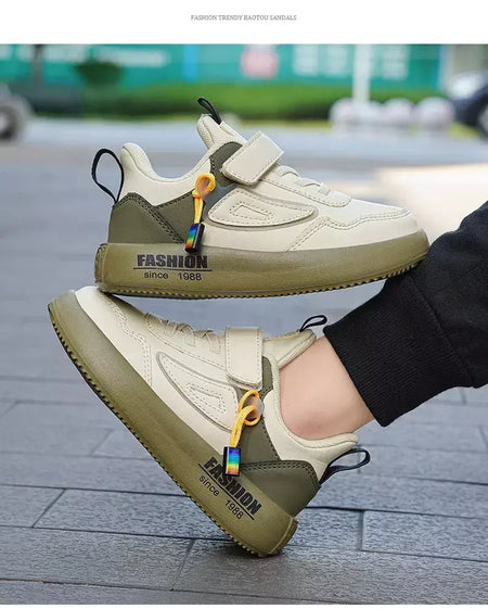 Meninos tenis tênis crianças sapatos moda de luxo couro crianças casual tênis plataforma sapatos esportivos para menino 4 a 12 anos