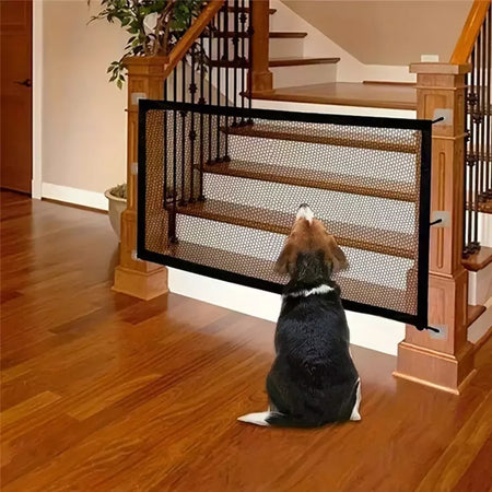 Cercas de barreira para cães de estimação, com 6 peças de gancho, rede isolada, portão de escadas, novo cercadinho dobrável de malha respirável para cerca de segurança de cães