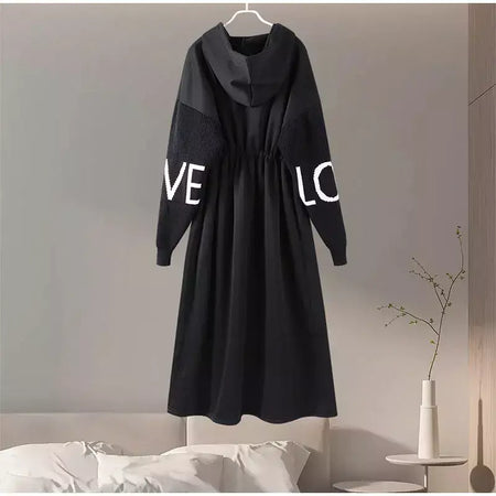 Casual longo retalhos casacos de malha feminino casual hoodies rendas até bolsos jaquetas femininas 2024 outono inverno nova senhora outerwears