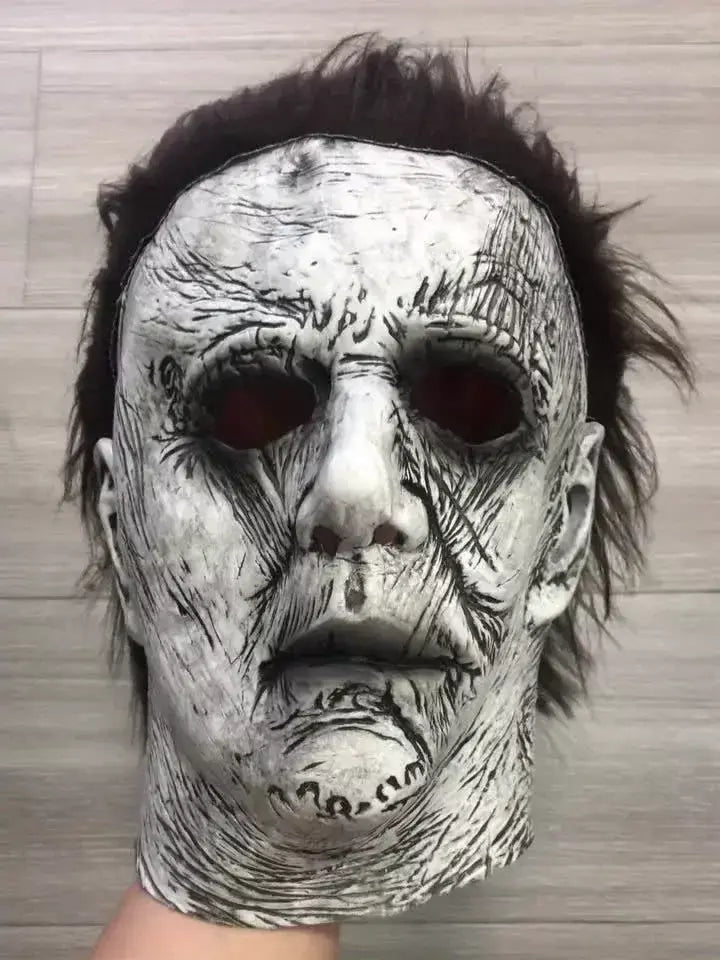 Halloween sobrancelha branca velho demônio máscara de terror casa fantasma sala de fuga mutante vampiro fone de ouvido rosto cheio vestir-se prop