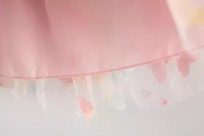 Baby Girls' Birthday Party Vestidos de noite, Asas Borboleta, Roupa infantil, Doce colorido, Criança, Traje infantil, Novo, Verão