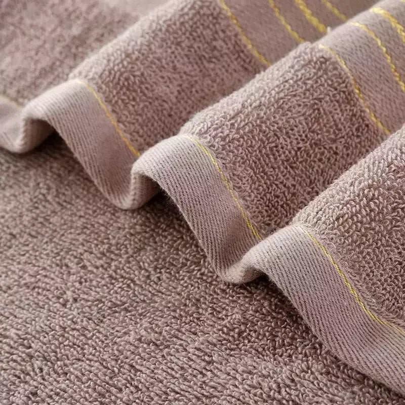 Toalha De Banho De Algodão Macio Para Adultos, Aumenta A Absorção De Água, Toalha De Rosto Monocromática, Seda Dourada, 2PCs