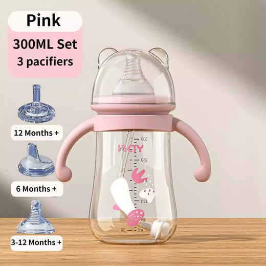 Multi-Purpose Baby Bottle, Water Cup Set, Silicone Chupeta, grande capacidade, PP, suprimentos de alimentação, 300ml
