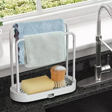 Suporte de drenagem de pano de cozinha acessórios de cozinha pia prateleira de drenagem cesta de armazenamento de drenagem para esponja pano bola de arame