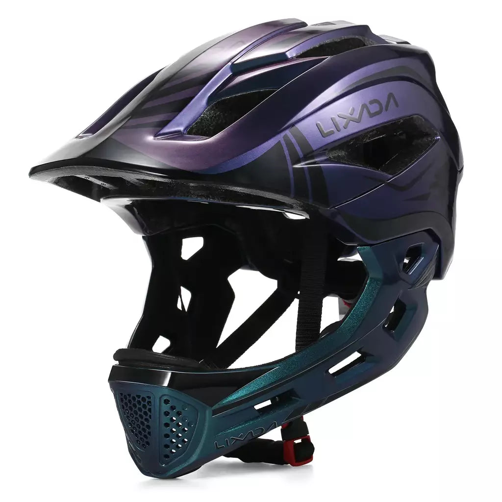 Lixada crianças 2-em-1 destacável capacete facial completo crianças esportes capacete de segurança da bicicleta equipamentos de proteção crianças capacete de ciclismo