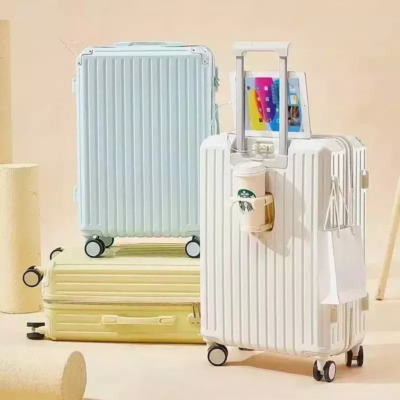 Mala de alumínio do curso do quadro, portador de bagagem, caixa do trole, cabine de transporte, 20 "24" 28";;VERDADEIRO;;"A09White suitcase,28 Inch