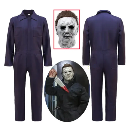 Michael myers traje máscara cosplay halloween macacão roupas horror sangrento assassino carnaval festa traje para adultos