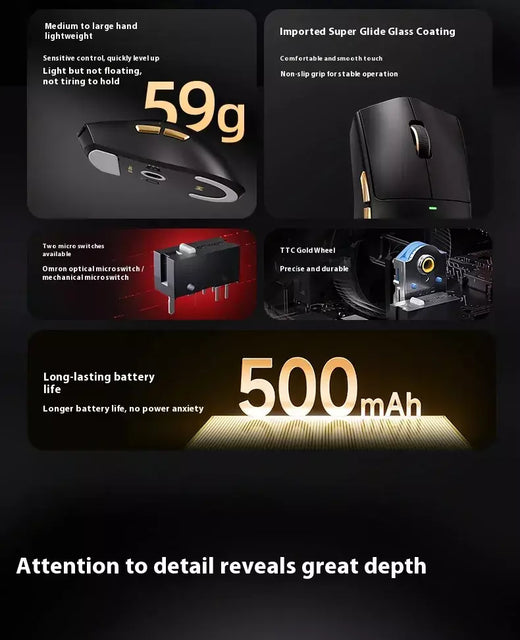 Mouse para jogos ultraleve MCHOSE K7, sem fio Esports 8K com carregamento magnético, sensor PAW3950