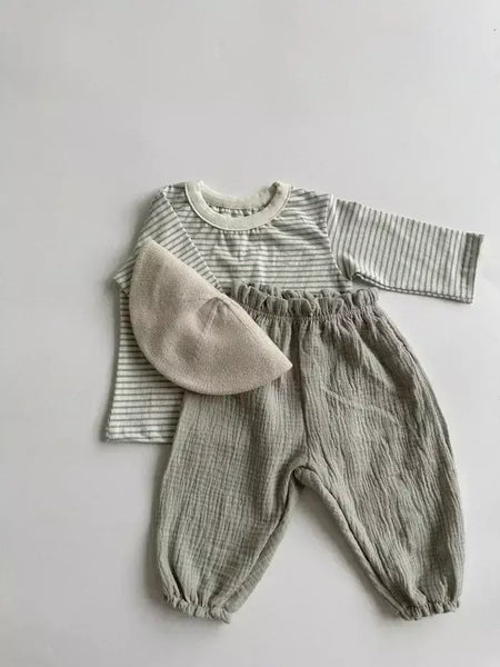 Calças de bebê de algodão orgânico recém-nascidos outono primavera verão inverno bonito impressão macia musselina roupas calças pantalons capris