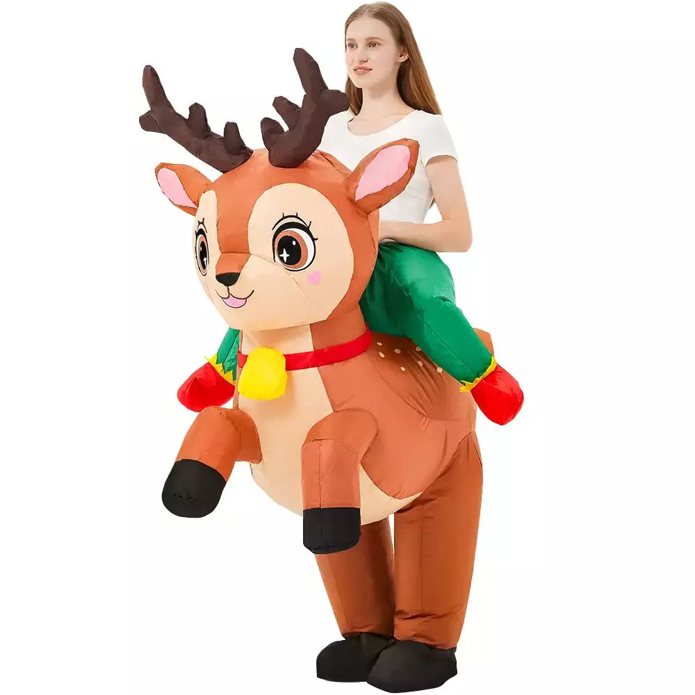 Adulto galo inflável traje engraçado unicórnio elk animais terno inflável halloween carnaval meio corpo explodir terno para cosplay