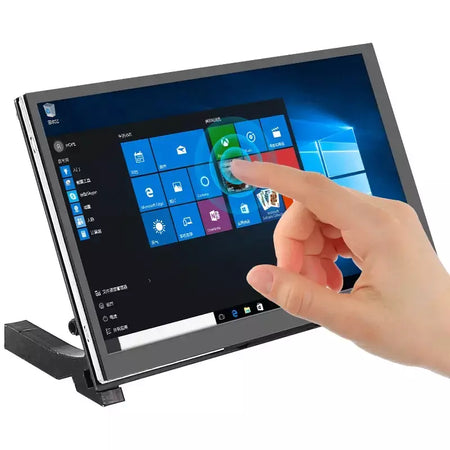7 Polegada display portátil ips lcd tela de toque capacitivo 1024x600 monitor alto-falantes opcionais para raspberry pi 5 4b 3b + computador portátil