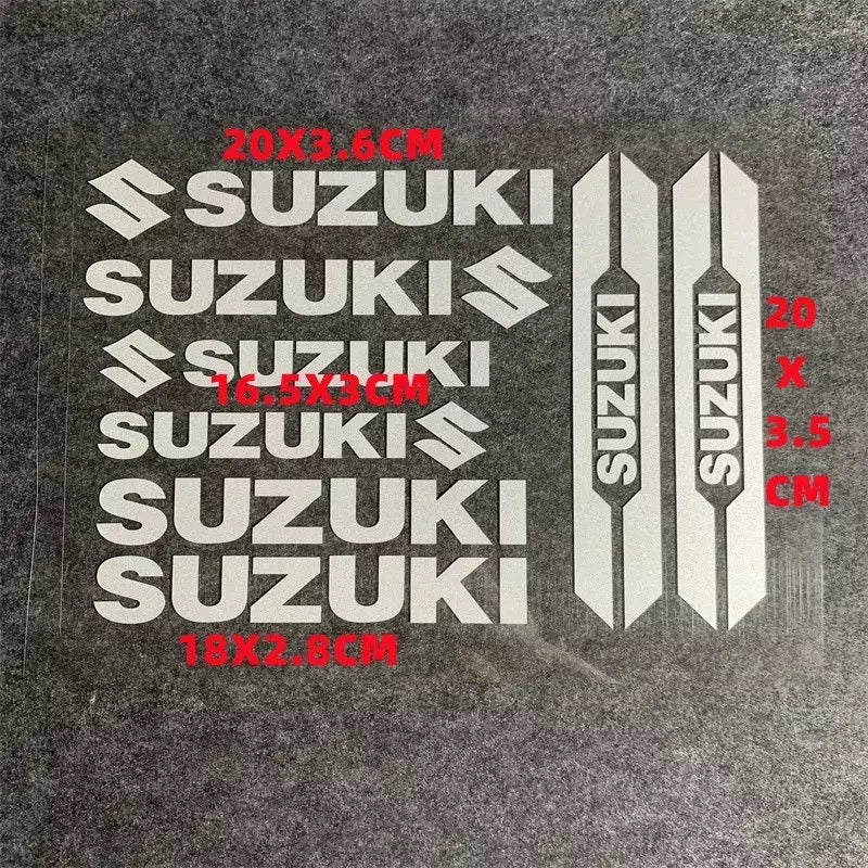 Para suzuki motocicleta adesivos decorativos personalizados corpo capacete absorção de choque criativo à prova dwaterproof água modificado adesivos