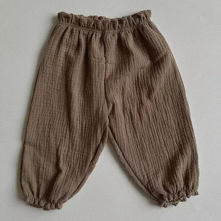 Calças de bebê de algodão orgânico recém-nascidos outono primavera verão inverno bonito impressão macia musselina roupas calças pantalons capris
