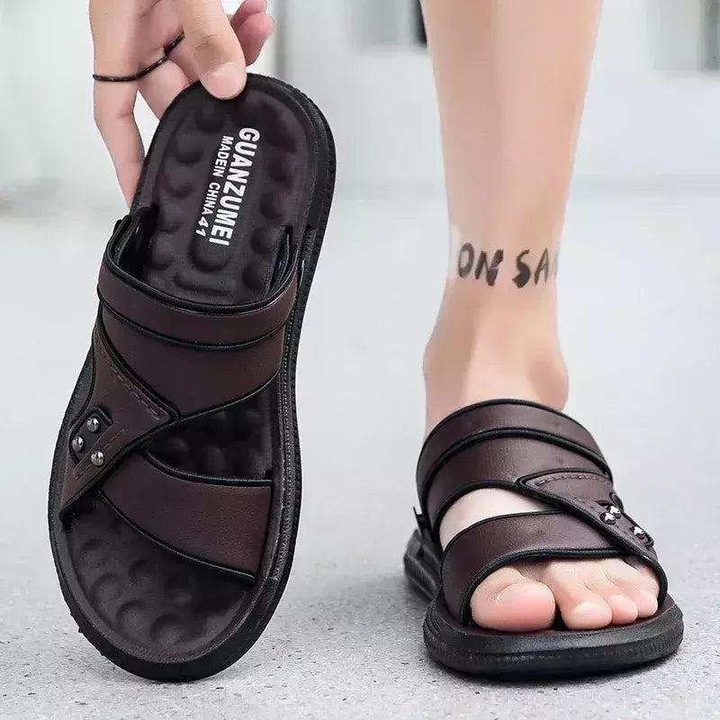 Sandália macia masculina, chinelos de luxo, chinelos de sala de estar masculino, sapatos para passear em casa, adulto, 2024