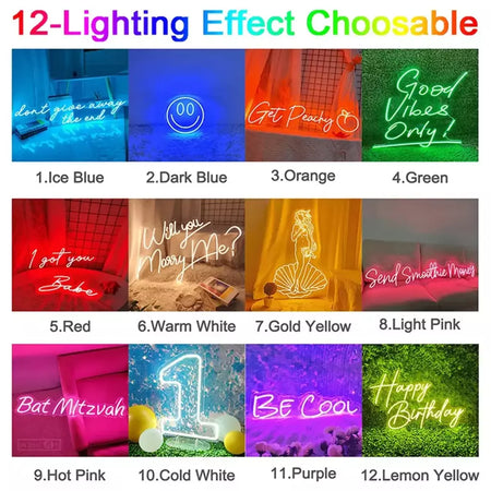 Nome personalizado sinal de néon festa de aniversário do bebê presente quarto do miúdo decoração da parede casa led nome sinal dormitório decoração presentes personalizados para ela
