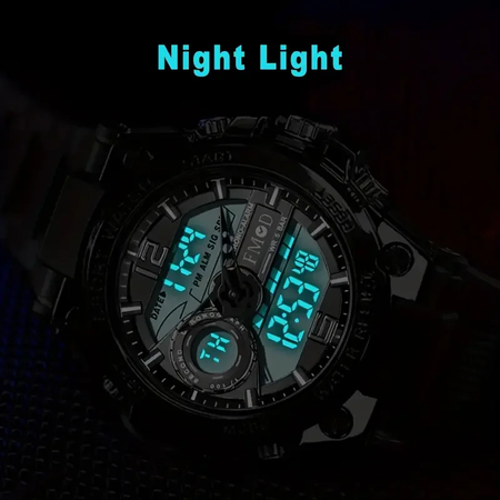 Relógio de pulso militar de aço digital masculino led relógio de quartzo relógio esportivo masculino grandes relógios masculinos
