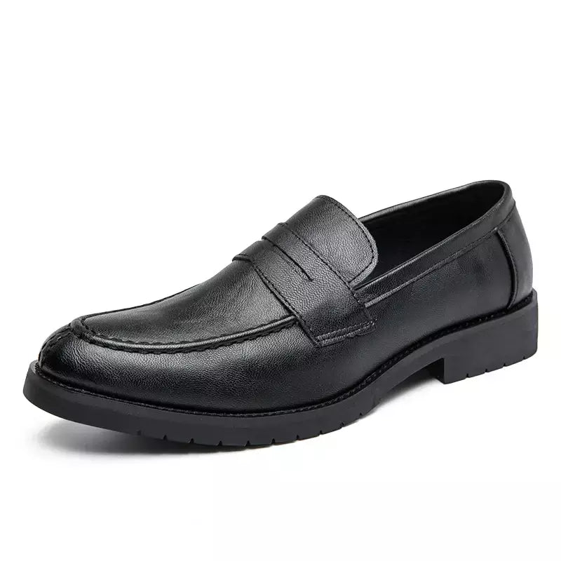Primavera e outono dos homens sapatos pretos sapatos de vestido mocassins de couro casual para a tendência da moda de luxo masculino estilo britânico deslizamento em sapatos