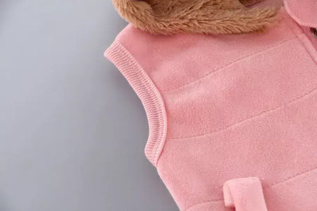 Conjunto infantil de três peças com capuz, terno casual confortável para menino, quente, fofo, moda menina, 12M-4 anos, outono, inverno, novo