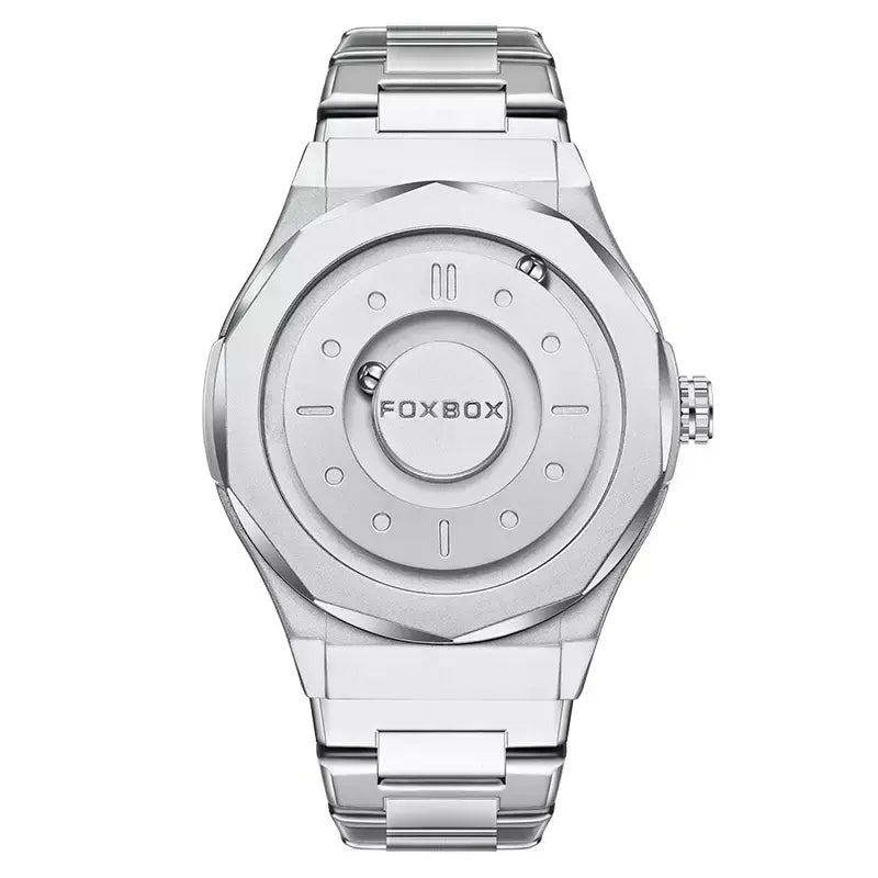 Foxbox criativo rolagem ponteiro força magnética relógios de pulso quartzo masculino esportes ao ar livre relógio à prova dwaterproof água masculino relogio masculino