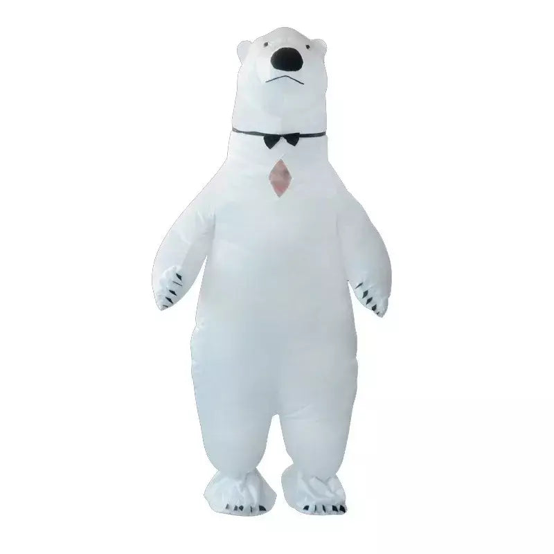 Urso polar inflável traje novo natal feriado festa desempenho atmosfera adereços roupas dos desenhos animados para todas as idades