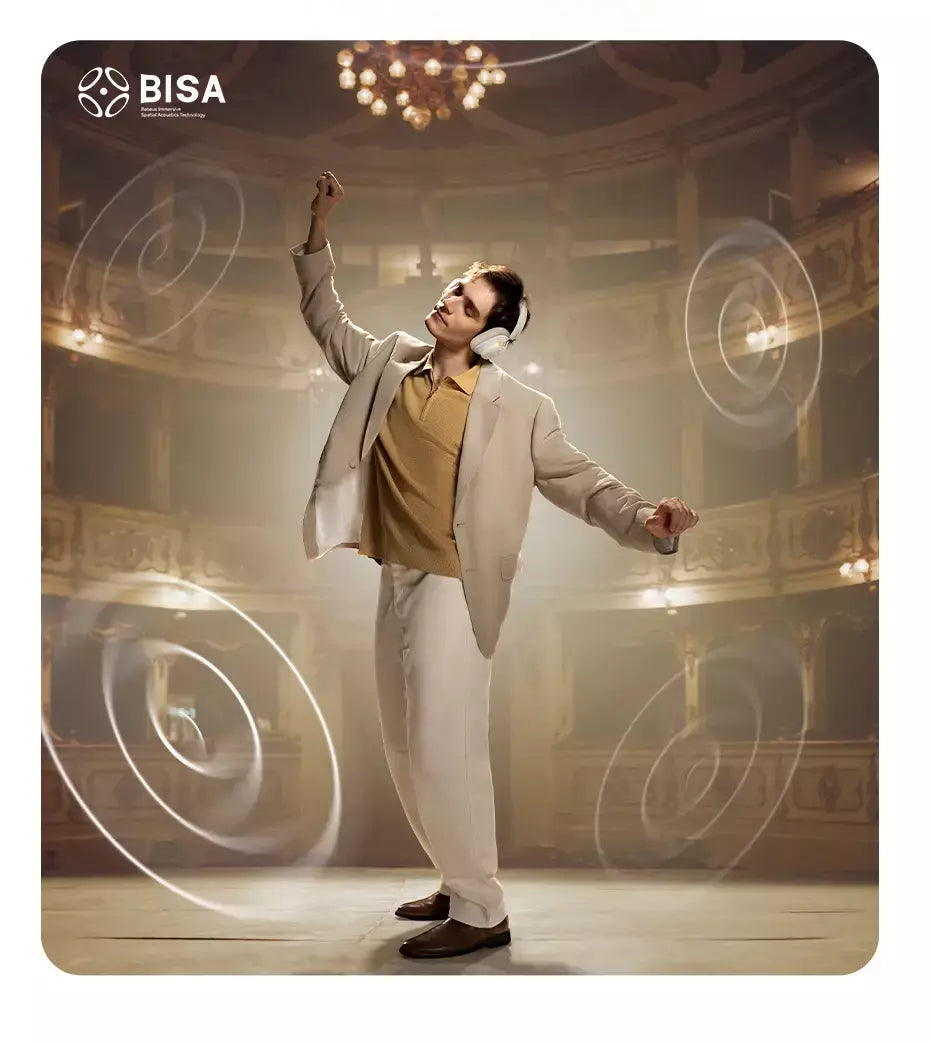 Baseus bowie h1s fones de ouvido sem fio bluetooth 5.4 cancelamento de ruído 46db sobre a orelha fone de ouvido de áudio espacial de alta resolução 120h tempo