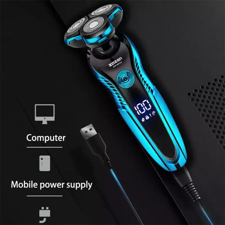 ZOZEN-Barbeador elétrico recarregável para homens, lâmina, aparador de cabelo, corte, máquina de barbear, aparador de barba, seco, uso duplo