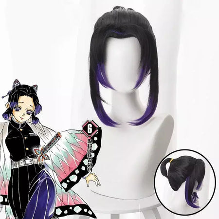 Anime kimetsu não yaiba kochou kochou shinobu cosplay traje demônio slayer kochou uniformes perucas cabelos halloween para crianças adulto