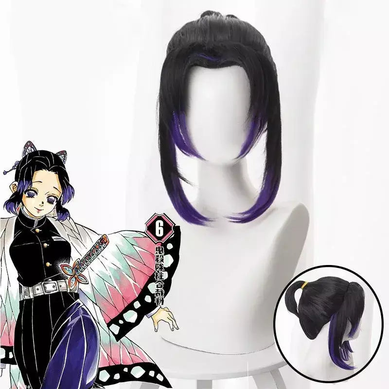 Anime kimetsu não yaiba kochou kochou shinobu cosplay traje demônio slayer kochou uniformes perucas cabelos halloween para crianças adulto