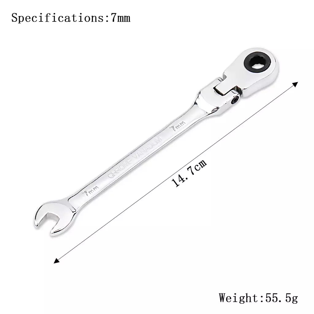 Chave de catraca de chaves, conjunto de ferramentas manuais, catraca de 72 dentes, cabeça flexível, acabamento espelhado, 6mm-27mm, reparo automático e doméstico, 1 peça