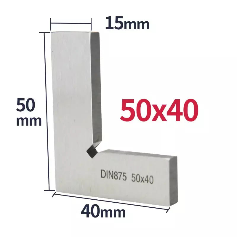 Régua quadrada de borda plana, ângulo de 90 graus, ferramentas para trabalhar madeira, régua quadrada de carpinteiro, metal, medidor de aço carbono, tentar quadrado
