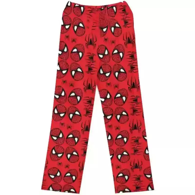 Olá kitty homem-aranha algodão solto senhoras calças de pijama calças de pijama feminino masculino dos desenhos animados sleep bottoms lounge wear menina sono